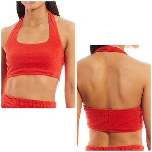 Reyna Square Halter Neck Terry Cloth Tank Top and Shorts-2